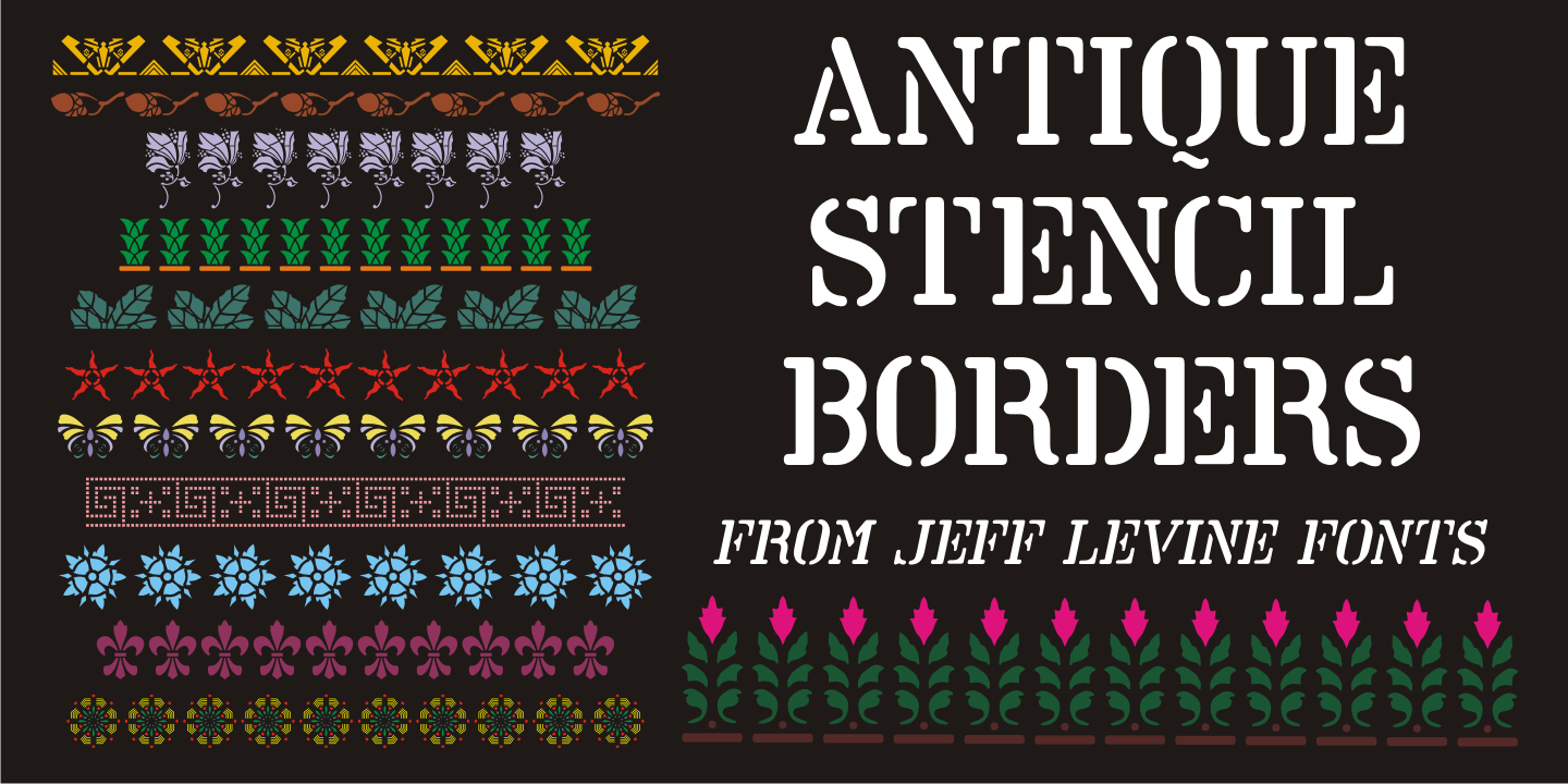 Пример шрифта Antique Stencil Borders JNL #1
